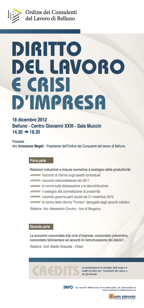 Diritto del lavoro e crisi d'impresa